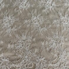 Soft Beaded Corded Chantilly lace, Double Border